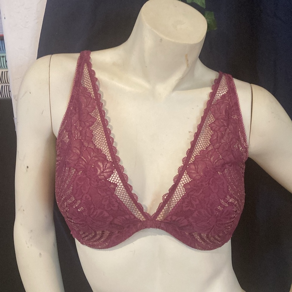 SAKI 34 DD Sexy purple and gold lace bra
